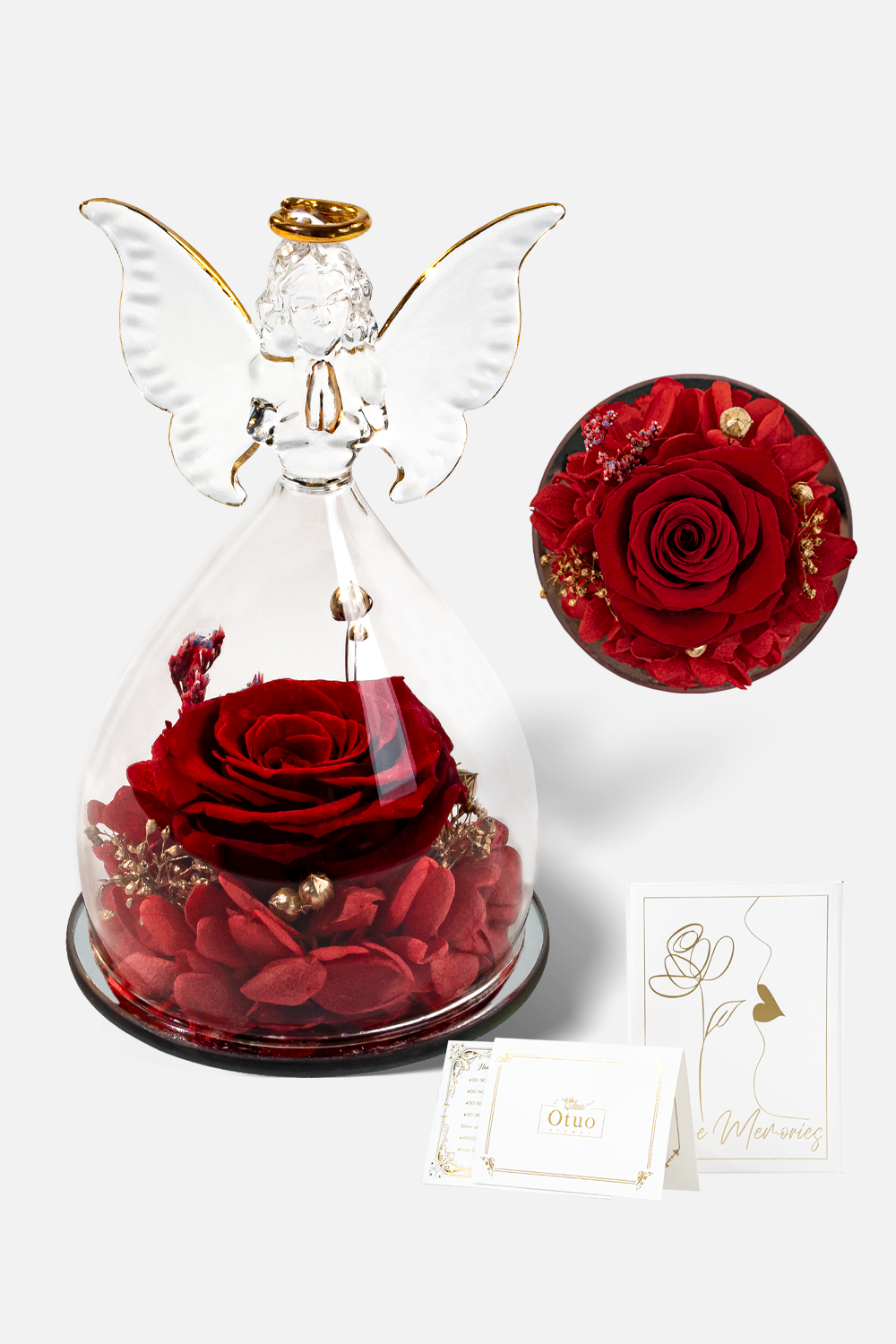 Glass Cover Angel Rose (Medium Size)