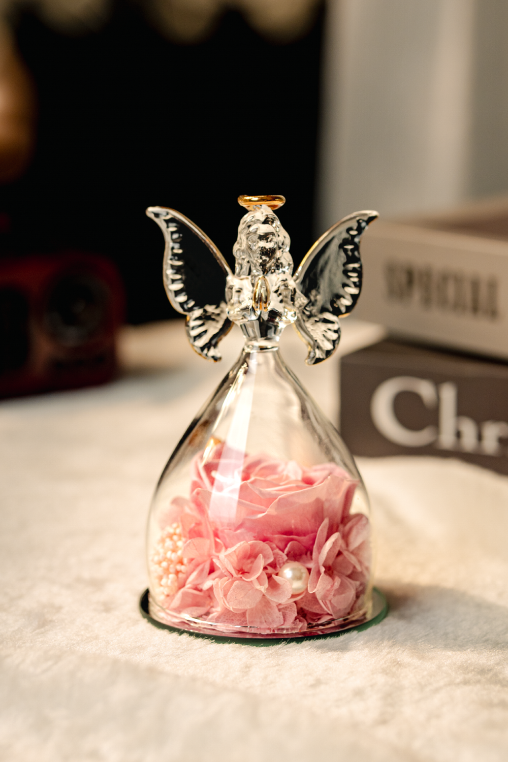 Glass Cover Angel Rose (Medium Size)