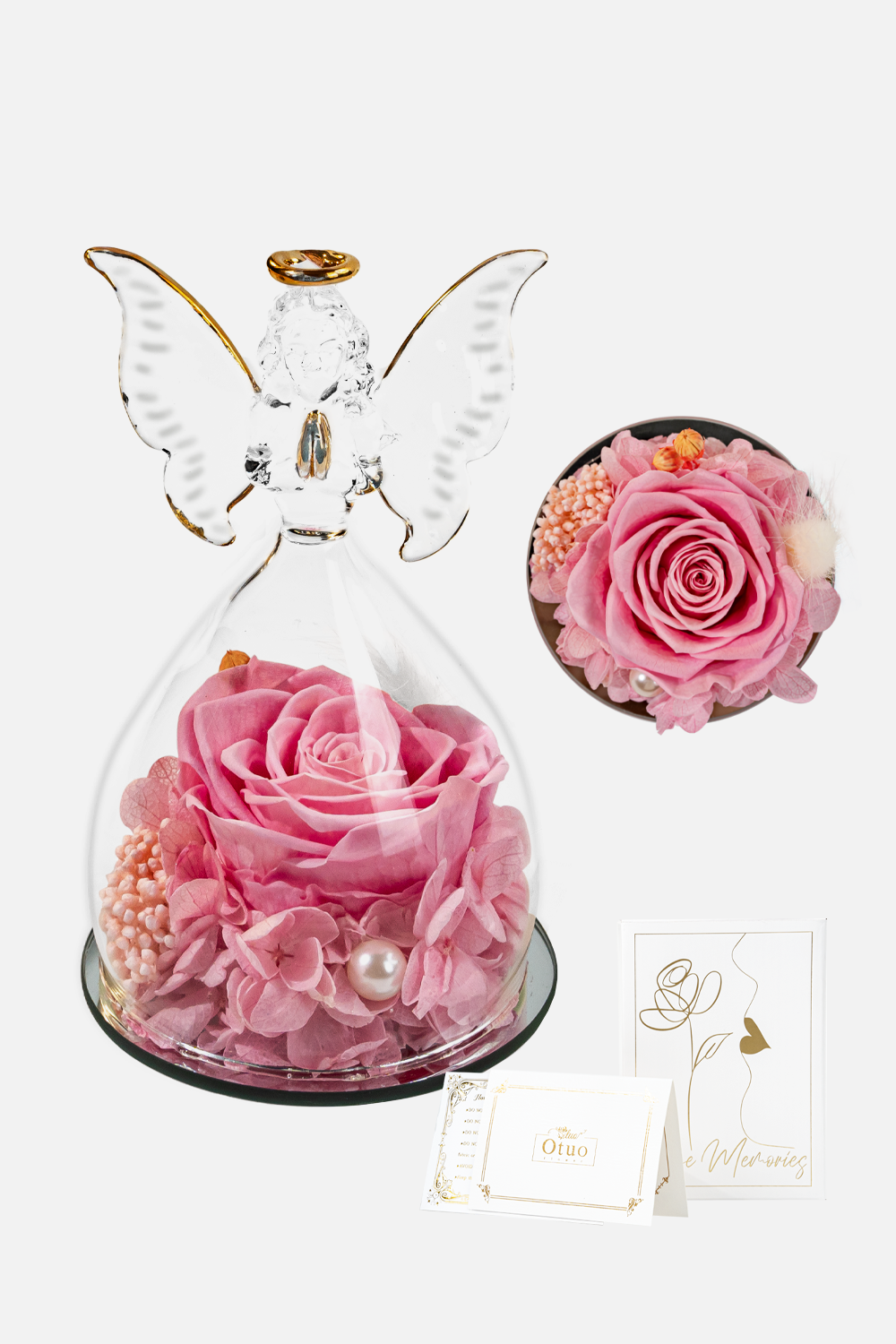 Glass Cover Angel Rose (Medium Size)