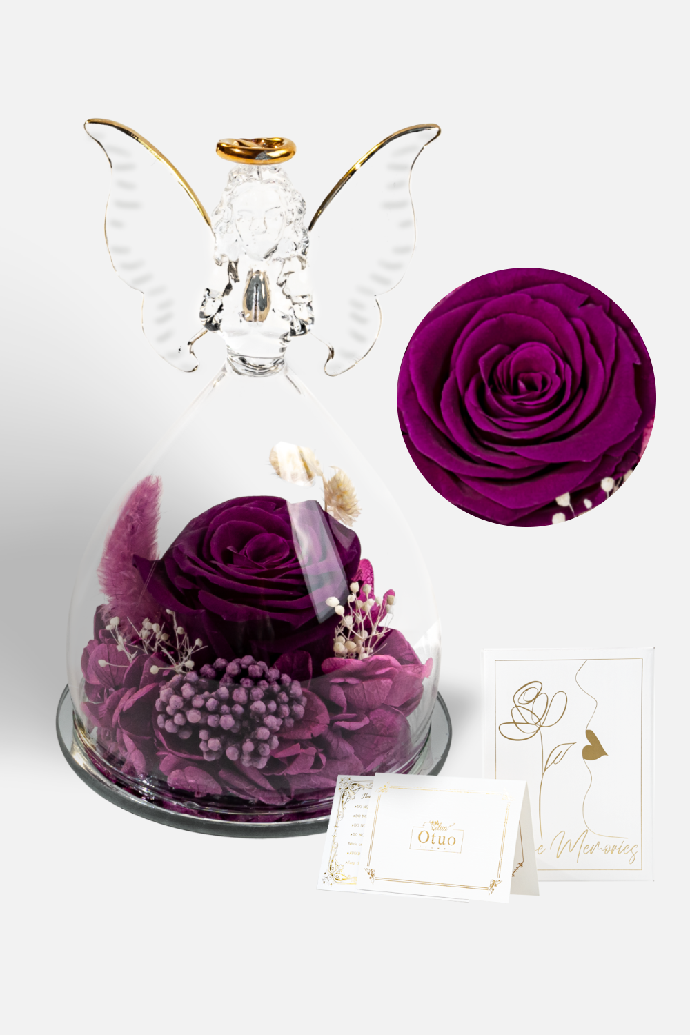 Glass Cover Angel Rose (Medium Size)