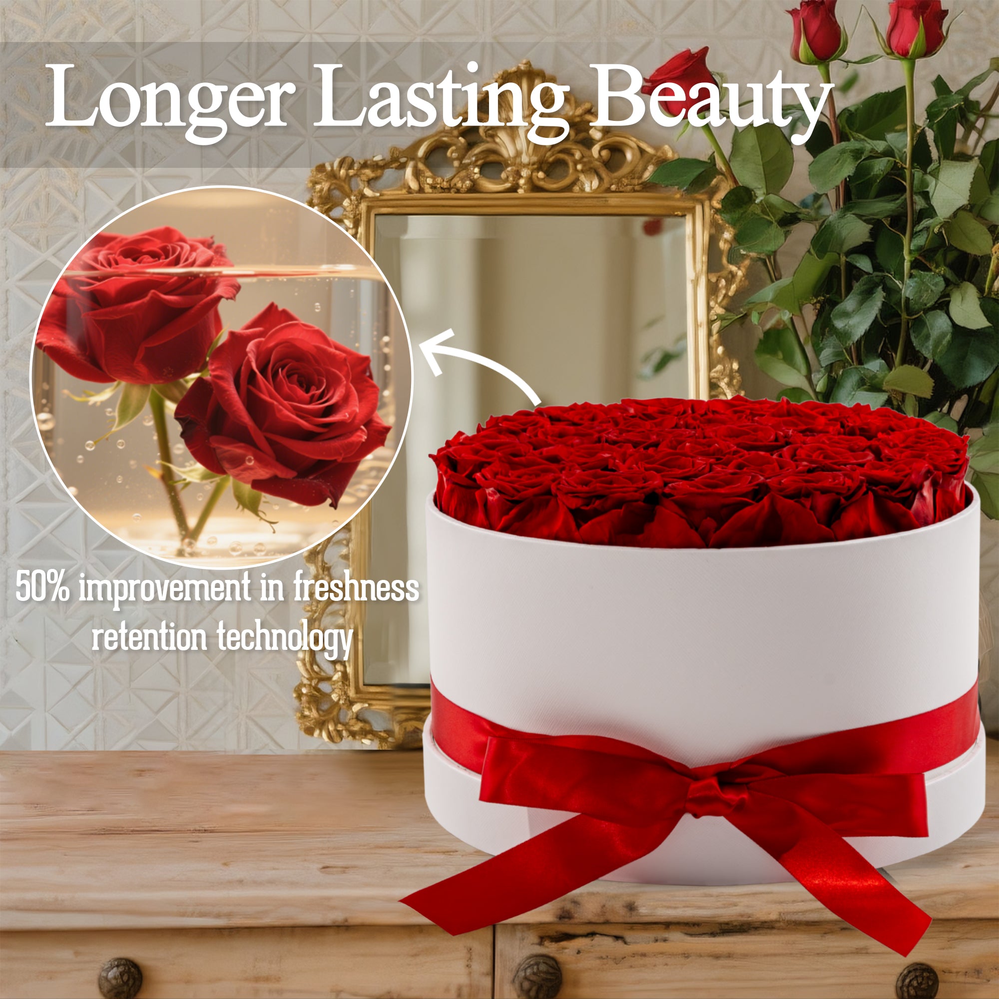 Hover Flower Preserved Roses in a Box