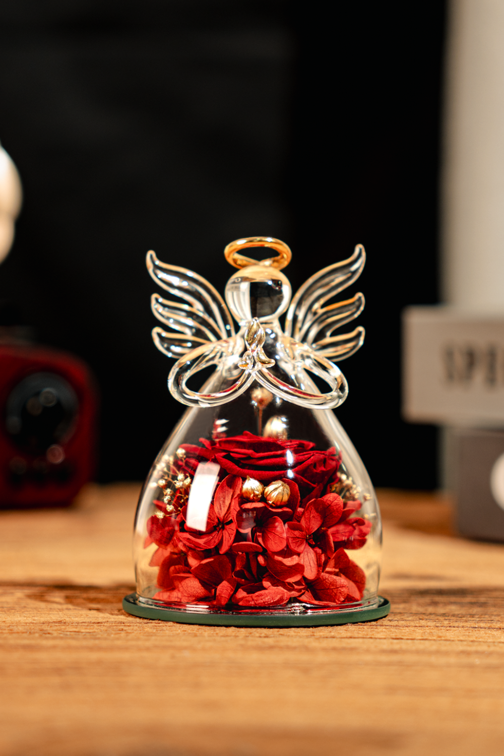 Glass Covered Angel Rose (Small)