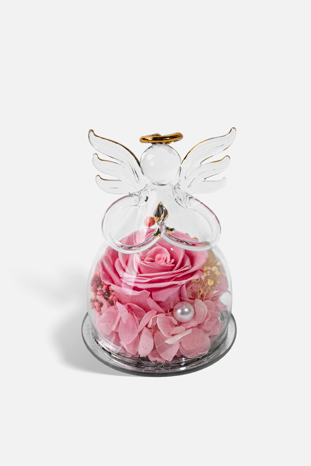 Glass Covered Angel Rose (Small)