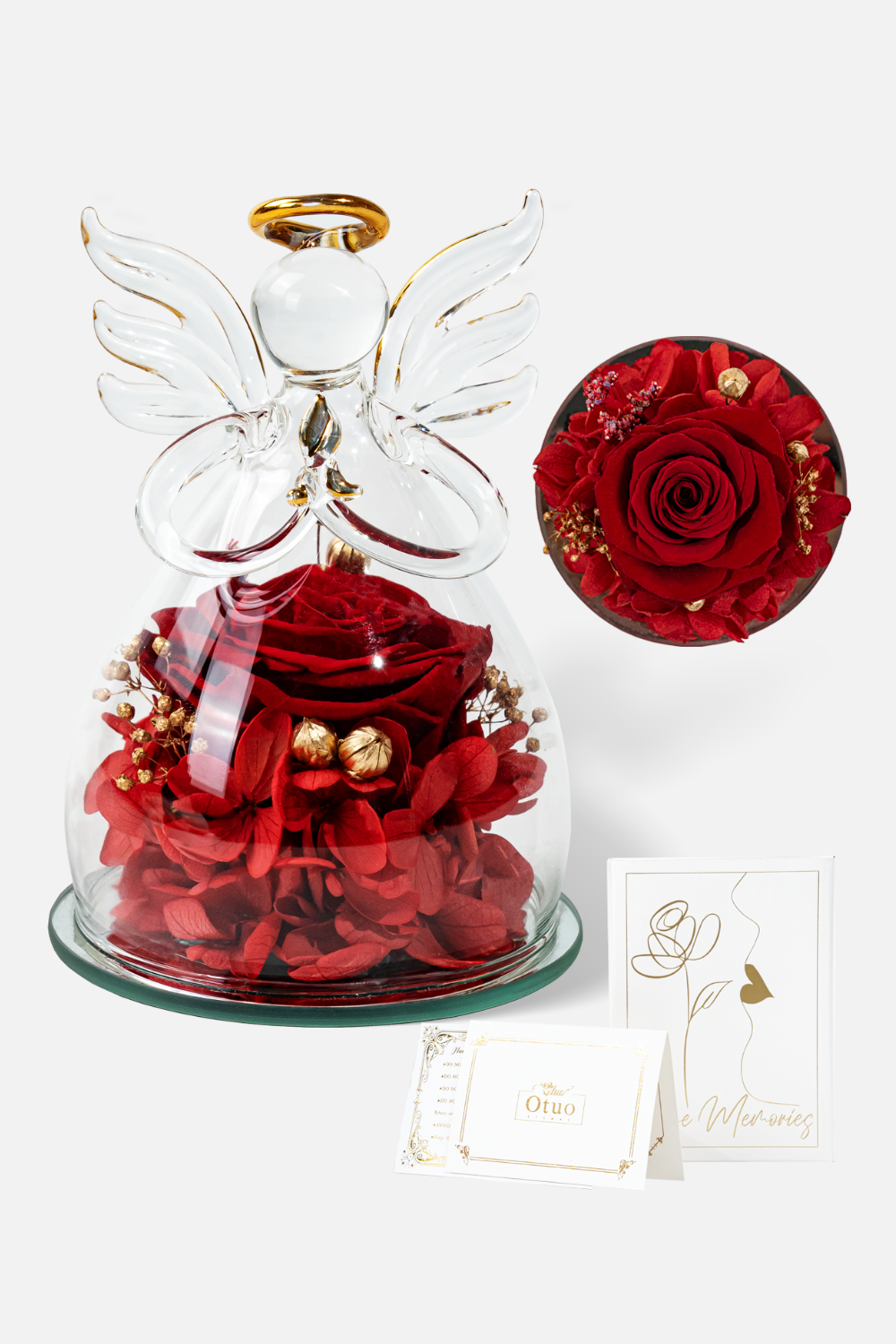 Glass Covered Angel Rose (Small)