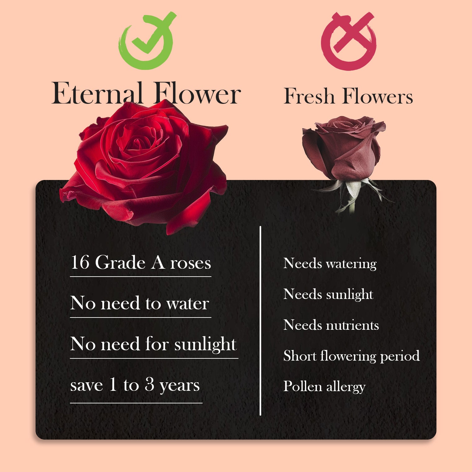 OTUO  Preserved Roses in Heart-Shaped Box