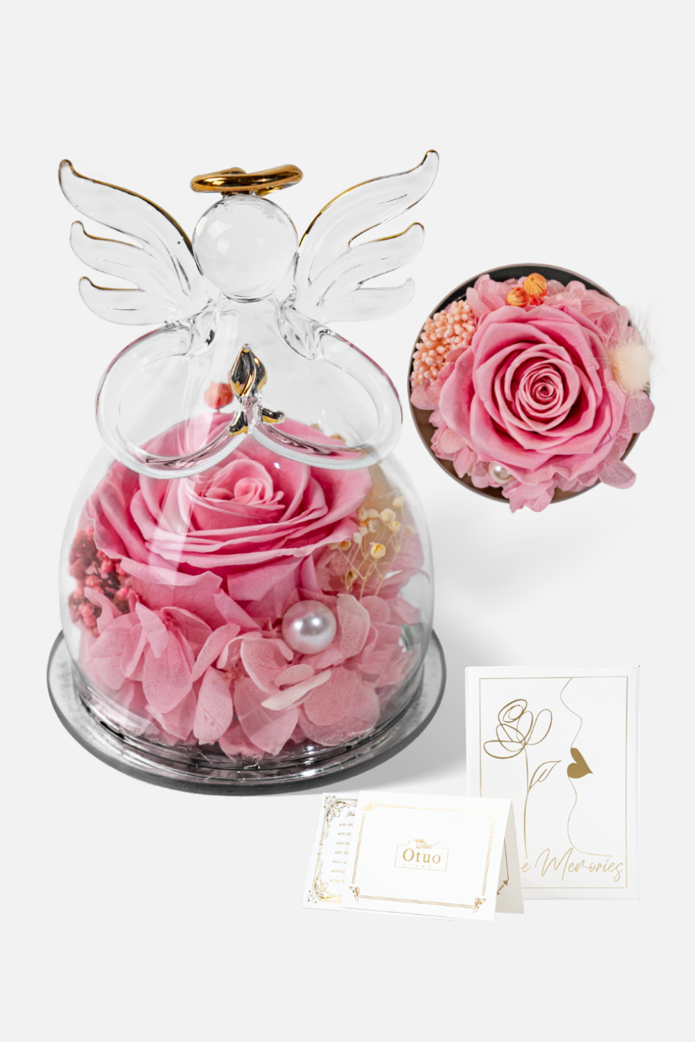 Glass Covered Angel Rose (Small)