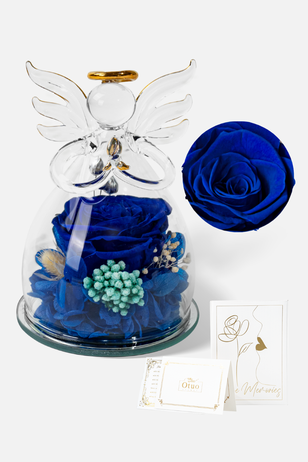 Glass Covered Angel Rose (Small)