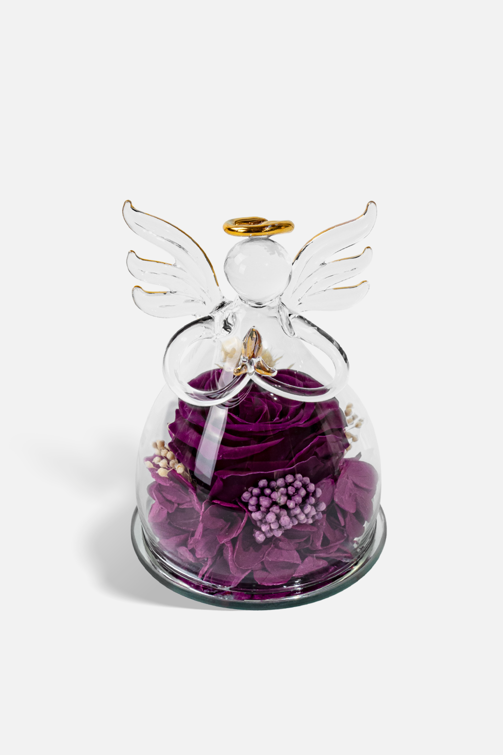 Glass Covered Angel Rose (Small)