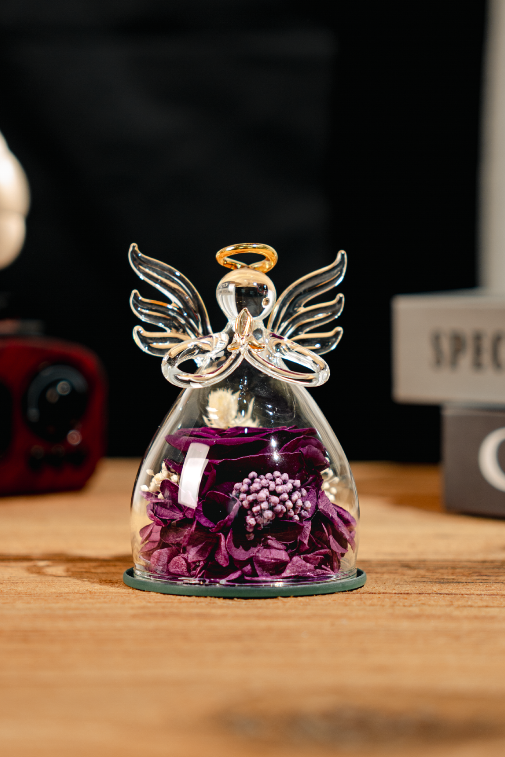 Glass Covered Angel Rose (Small)